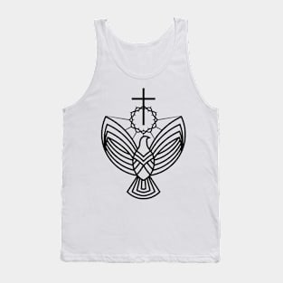 The cross of Jesus and the dove - a symbol of the Holy Spirit Tank Top